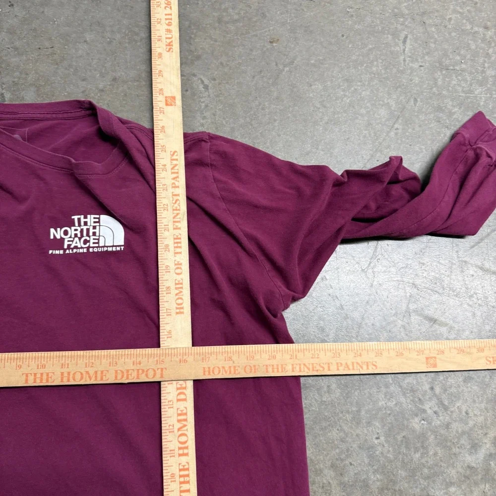 The North Face Mens XL Long Sleeve Graphic Tee Burgundy Fine Alpine Equipment